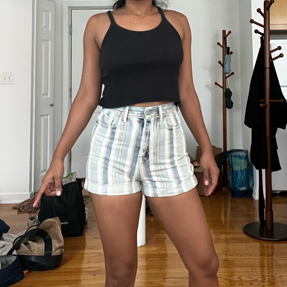 BDG Striped Mom High-Rise Shorts, 27